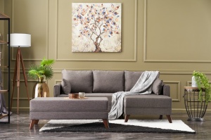 Canapea Extensibila Bella Mini Corner Sofa Right - Brown - Img 1