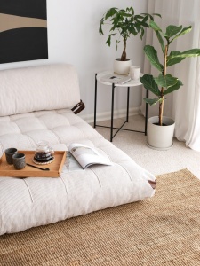 Canapea Extensibila Fold Kadife 2 - White - Img 5
