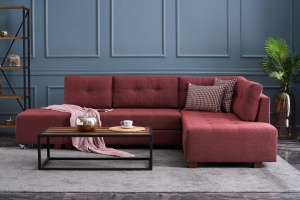 Canapea Extensibila Manama Corner Sofa Bed Right - Claret Red - Img 1