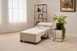 Canapea Extensibila Perenna Chenille Right - Cream - Img 3