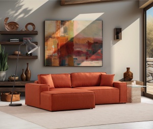 Canapea Extensibila Pırlo Corner Left - Orange - Img 2