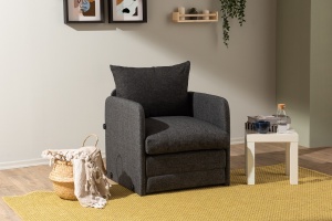 Canapea Extensibila Saga Single - Dark Grey - Img 1