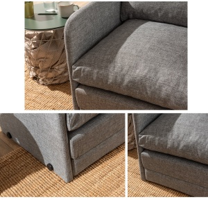 Canapea Extensibila Saga Single - Light Grey - Img 6