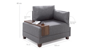 Canapea Fly Armchair Right - Grey - Img 7