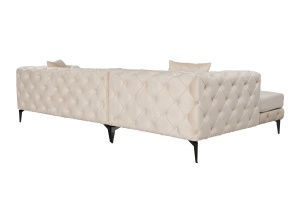 Canapea pe colț Como Eco Left - Beige, Black - Img 6