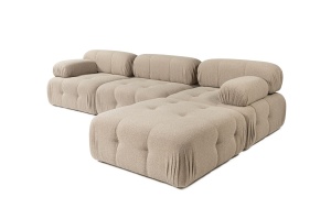 Canapea pe colț Doblo 3 Locuri with Pouffe ( L1-O1-1R-Pouffe) - Peach - Img 5