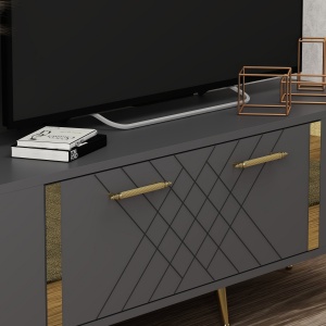 Comoda TV Detas - Anthracite, Gold - Img 3