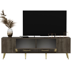 Comoda TV Detas - Walnut, Gold - Img 5