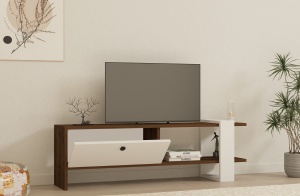 Comoda TV Gaye - Walnut, White - Img 2