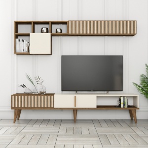 Comoda TV Milan TV - Walnut, Cream - Img 1
