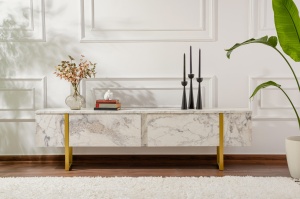 Comoda TV Serenity - Fressia Marble, Gold - Img 5
