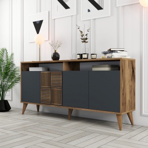 Consolă Milan 160 - Walnut, Anthracite - Img 2