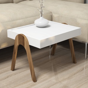 Masa Plianta Roma - Walnut, White - Img 3