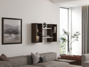 Raft perete Bambi - White, Walnut - Img 2