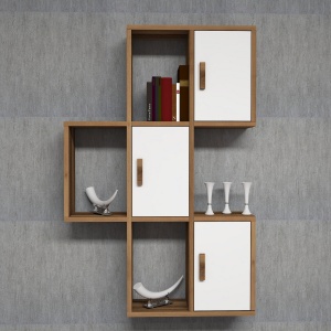 Raft perete Flora - Walnut, White - Img 3