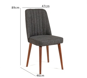 Scaun Vina Sandalye Anthracite, Walnut - Img 5