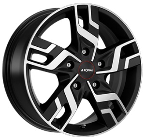 7,0X17 RONAL R64 5/118 ET60 CH71,1 - Dull Black / Polished