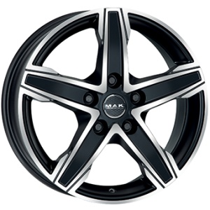 7,5X17 MAK KING 5 5/118 ET55 CH71,1 - Dull Black / Polished