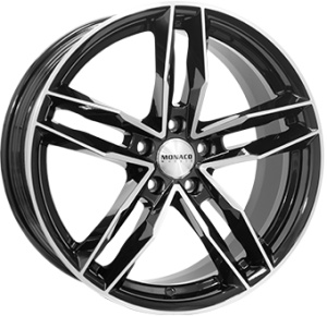 8,0X18 MONACO WHEELS RR8M 5/108 ET40 CH73,1 - Gloss Black / Polished