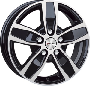 6,5X16 AUTEC QUANTRO 5/130 ET66 CH89,1 - Gloss Black / Polished