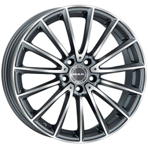 8,0X19 MAK KOMET 5/112 ET38 CH66,6 - Gunmetal / Polished