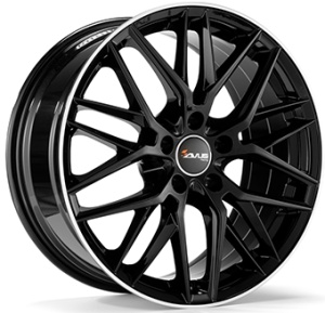 8,5X19 AVUS AF19 5/112 ET35 CH66,4 - Gloss Black / Polished lip