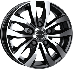 6,5X16 MAK LOAD 5 5/118 ET55 CH71,1 - Gloss Black / Polished
