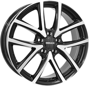 7,0X17 MONACO WHEELS CL2 5/108 ET45 CH63,4 - Gloss Black / Polished