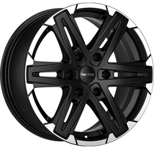 8,5X18 SUPERMETAL COMPASS 6/139,7 ET45 CH93,1 - Dull Black / Polished Lip