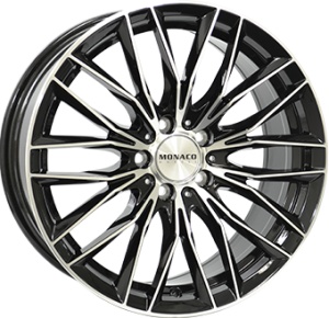 9,5X21 MONACO WHEELS GP2 5/108 ET40 CH63,4 - Gloss Black / Polished