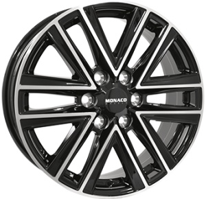 6,5X17 MONACO WHEELS VT1 6/120 ET49,5 CH74,6 - Gloss Black / Polished