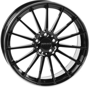 8,0X18 MONACO WHEELS MC1 5/112 ET45 CH66,5 - Gloss Black / Polished lip