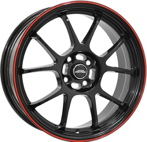 7,0X16 I.A. PHOENIX 4/100 ET37 CH73,1 - Gloss Black / Red
