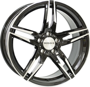 7,5X17 MONACO WHEELS GP1 5/112 ET45 CH66,5 - Gloss Black / Polished