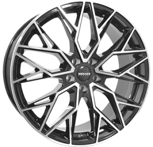 8,0X19 MONACO WHEELS GP15 5/112 ET35 CH66,5 - Gloss Black / Polished