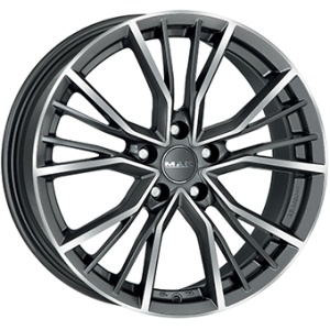 8,5X20 MAK UNION 5/112 ET40 CH66,45 - Gunmetal / Polished