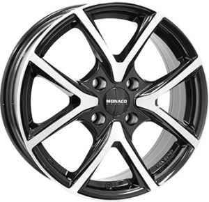 7,0X17 MONACO WHEELS CL2 4/100 ET40 CH63,3 - Gloss Black / Polished