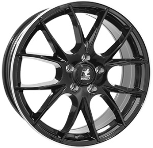 7,5X18 IT WHEELS KIRA 4/108 ET30 CH65,1 - Gloss Black / Polished lip
