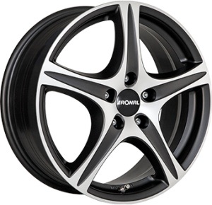 8,0X18 RONAL R56 5/112 ET30 CH66,5 - Dull Black / Polished