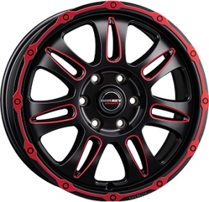 BORBET CW8 8X18 6X120 ET45 74.6 RED RIM WINDOW POLISHED MATT KBA-55244 M+S 222748