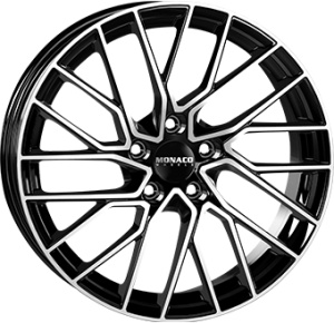 8,0X18 MONACO WHEELS GP11 5/112 ET35 CH66,5 - Gloss Black / Polished