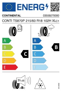 CONTINENTAL Wintercontact ts 870 p 215/60R18 102H - Img 2