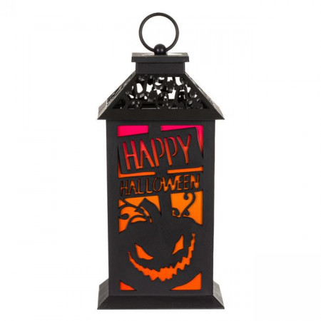 Felinar decorativ halloween Dovleac Negru 14x14x28 cm