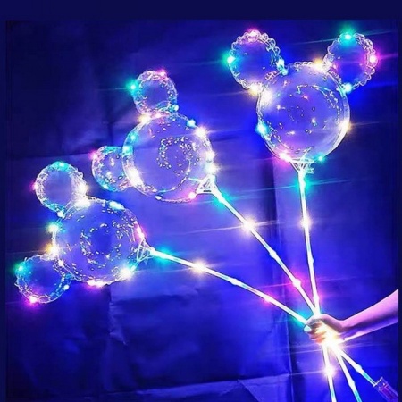 Set 50 Baloane Party LED multicolor, forma Mickey