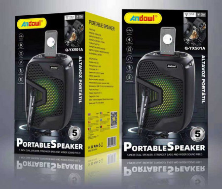 Boxa portabila Andowl , microfon, negru