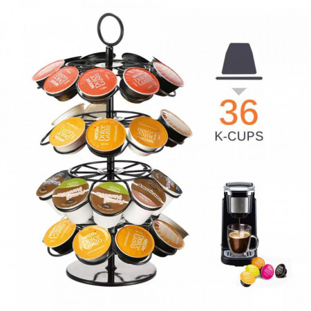 Organizator rotativ pentru 36 capsule de cafea Dolce Gusto, negru