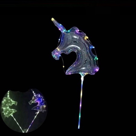 Set 50 Baloane Party LED multicolor, forma Unicorn