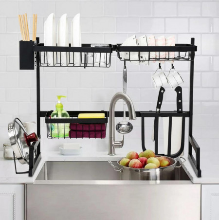 Organizator pentru uscat vasele, negu, 85x32x52 cm