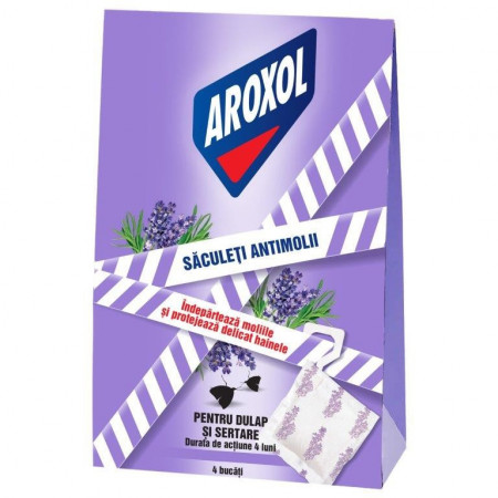Saculeti antimolii Aroxol, lavanda, 4 buc / pachet