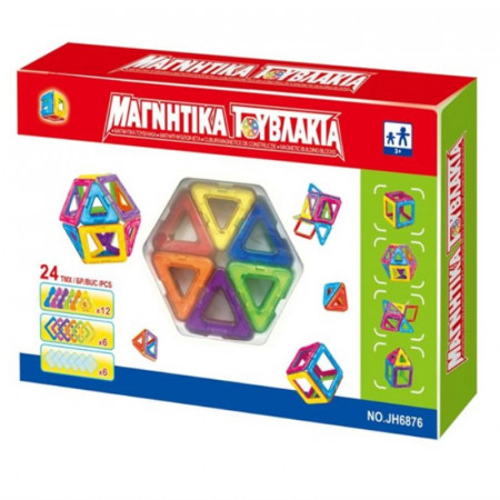 Set de constructie magnetic, 24 piese
